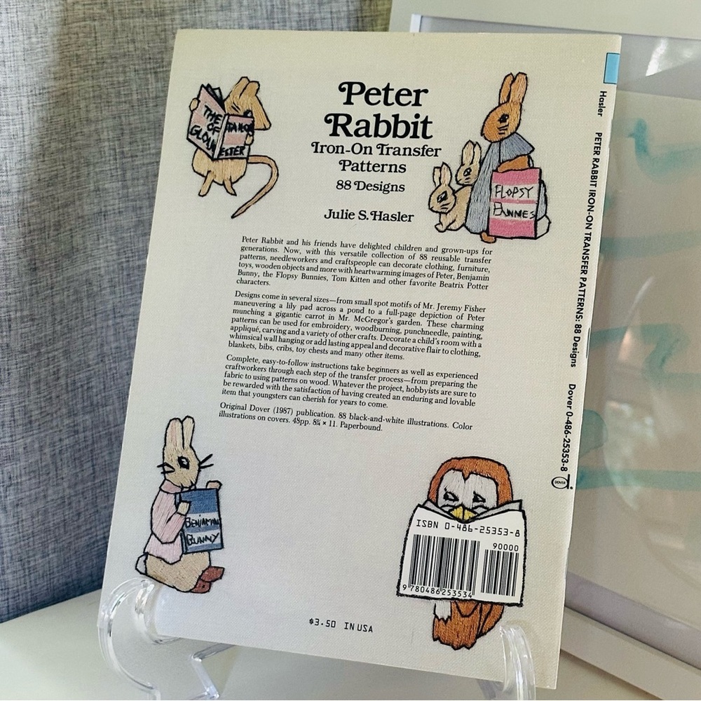 Peter Rabbit 🐰 Iron-On Transfer Patterns Dover Needlework Series Paperback Book - Picture 5 of 5